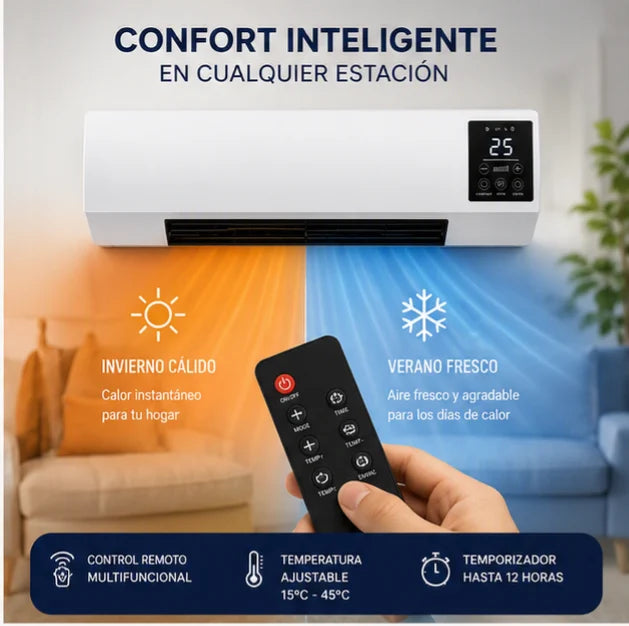 CALEFACTOR INTELIGENTE 2 EN 1 – CALOR Y FRESCURA TODO EL AÑO